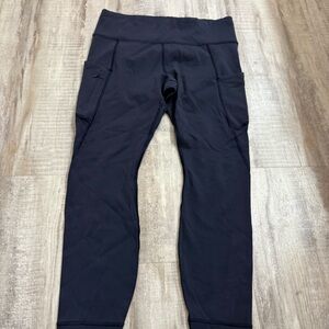 Athleta Blue Leggings with Pockets Large